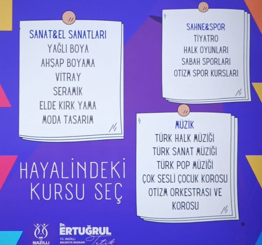 NAZİLLİ BELEDİYESİ’NDEN 14 BRANŞTA ÜCRETSİZ KURS...